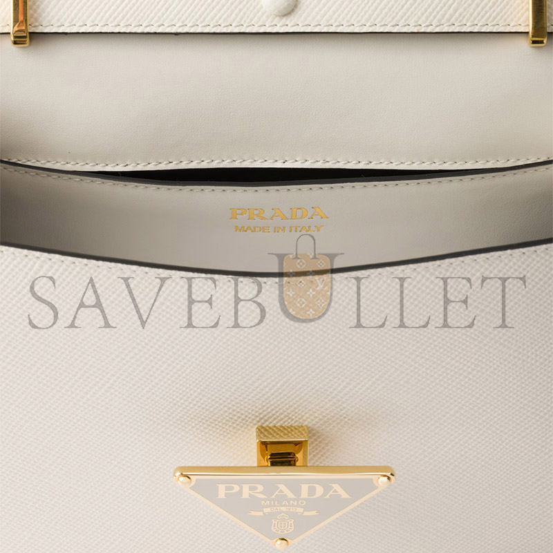 Pra*a saffiano leather flap shoulder bag 1bd320 (22*15*6cm)